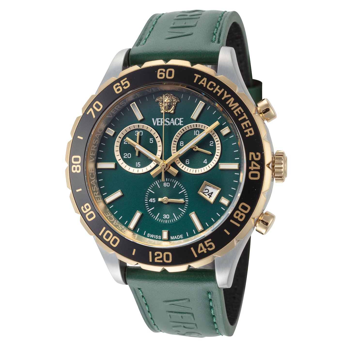 title:Versace Men's Hellenyium 43mm Quartz Watch VEPCA0224;color:Green