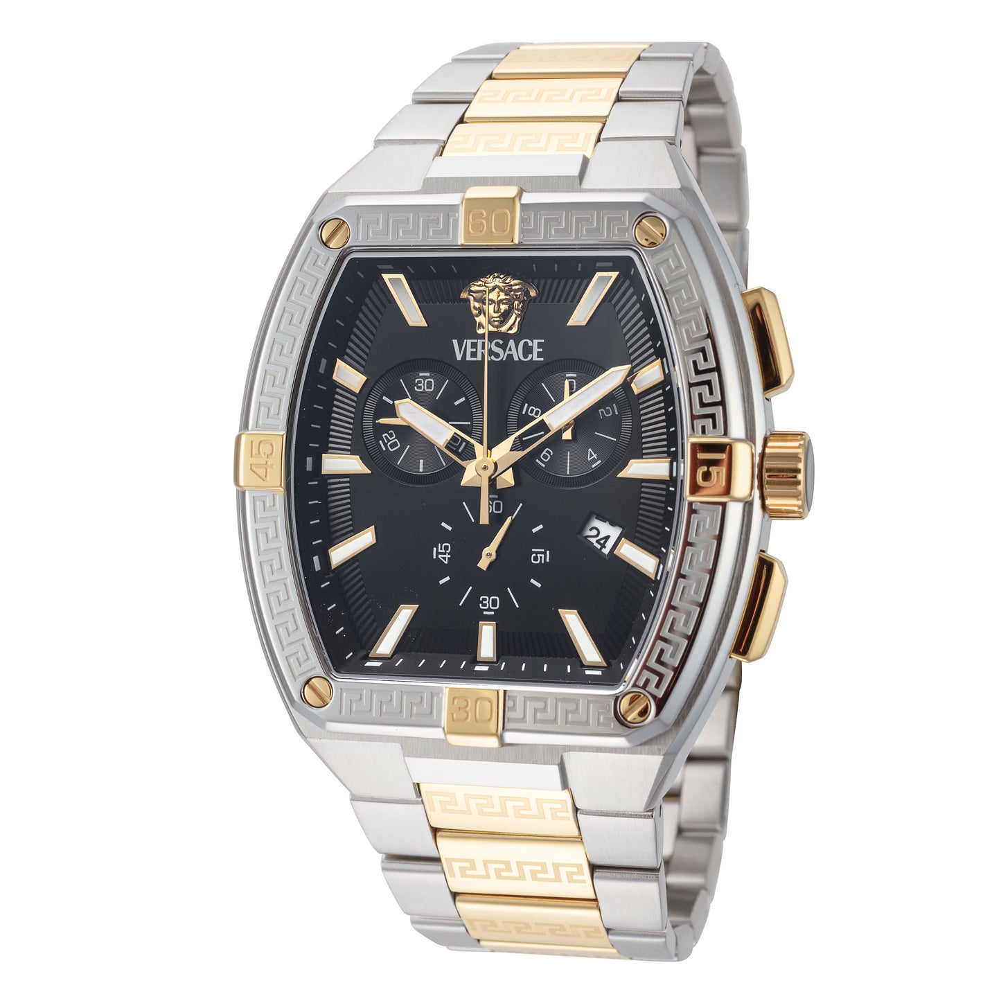 title:Versace Men's Greca Sport 44mm Quartz Watch VESP00524;color:Silver and Gold