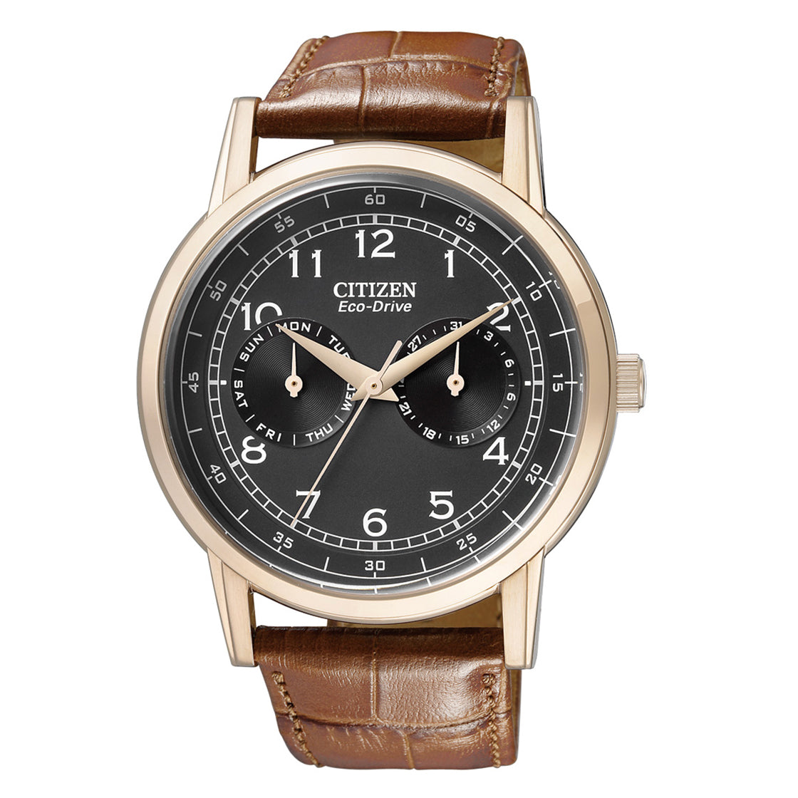 title:Citizen Men's Corso 42mm Solar Quartz Eco-Drive Watch AO9003-08E;color:Brown