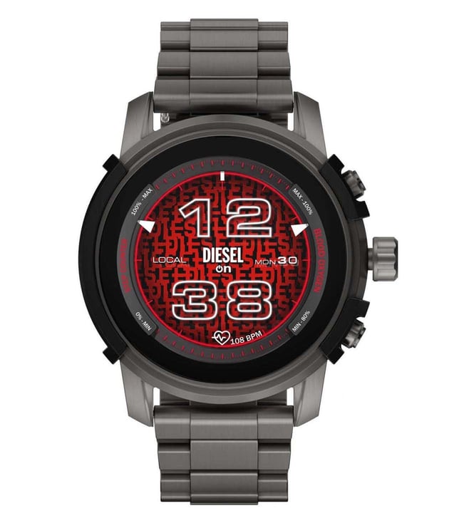 title:Diesel Men's Griffed 45.5mm Quartz Smartwatch DZT2042;color:Grey