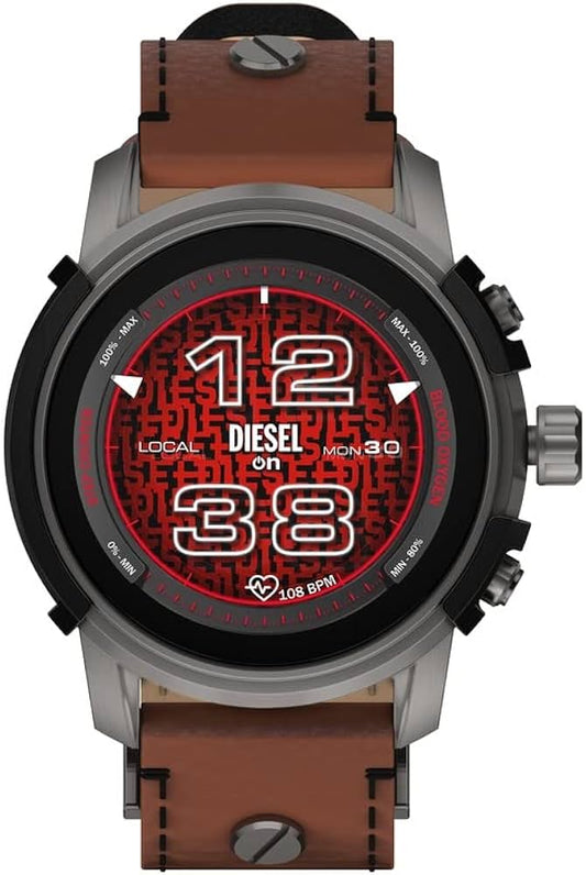 title:Diesel Men's Griffed 45.5mm Quartz Smartwatch DZT2043;color:Brown