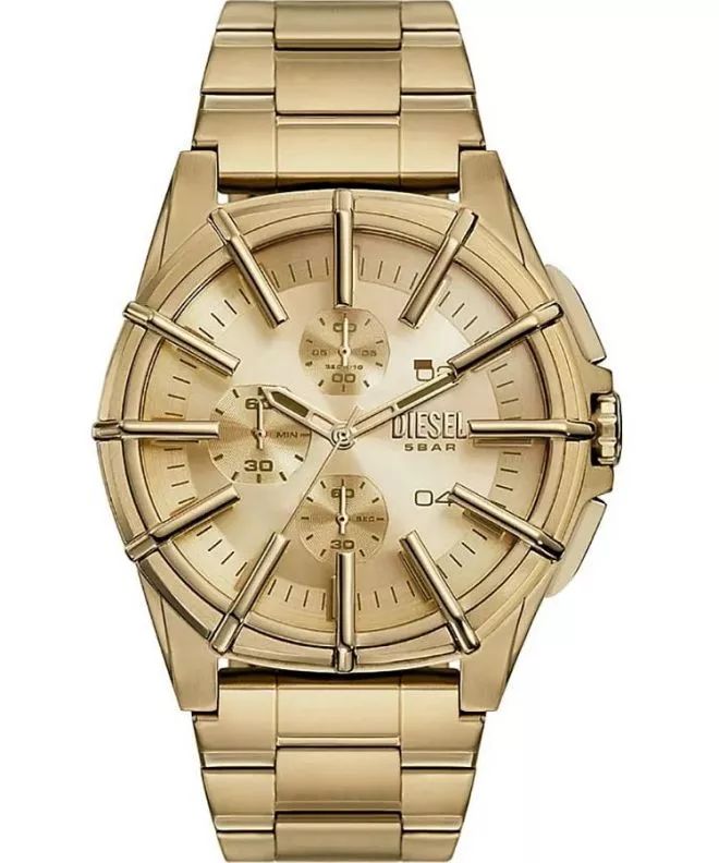 title:Diesel Men's Framed 44mm Quartz Watch DZ4659;color:Gold