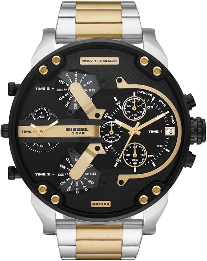 title:Diesel Men's Mr. Daddy 2.0 57mm Quartz Watch DZ7459;color:Silver and Gold