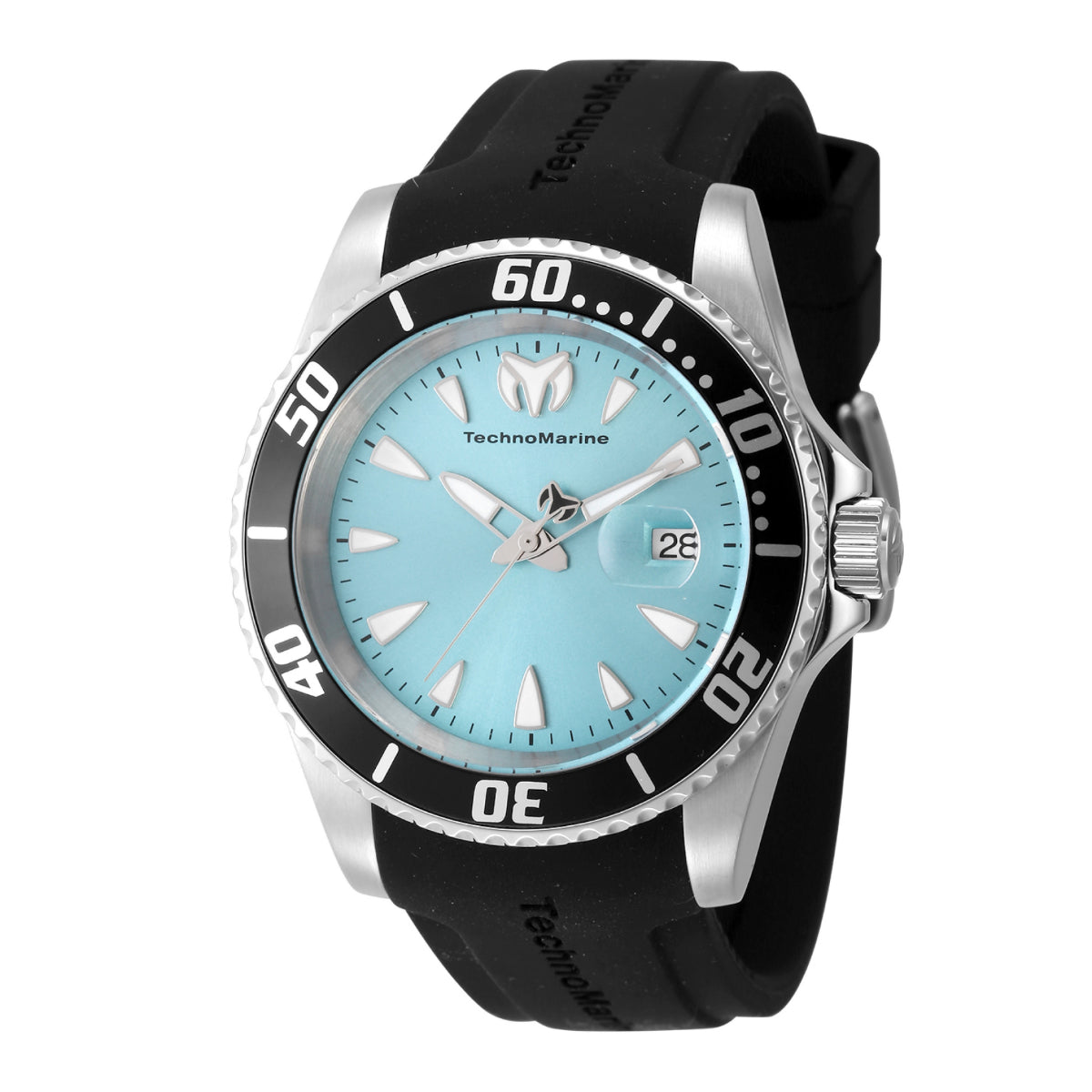 title:TechnoMarine Men's Manta 42mm Quartz Watch TM-224002;color:Silver and Black