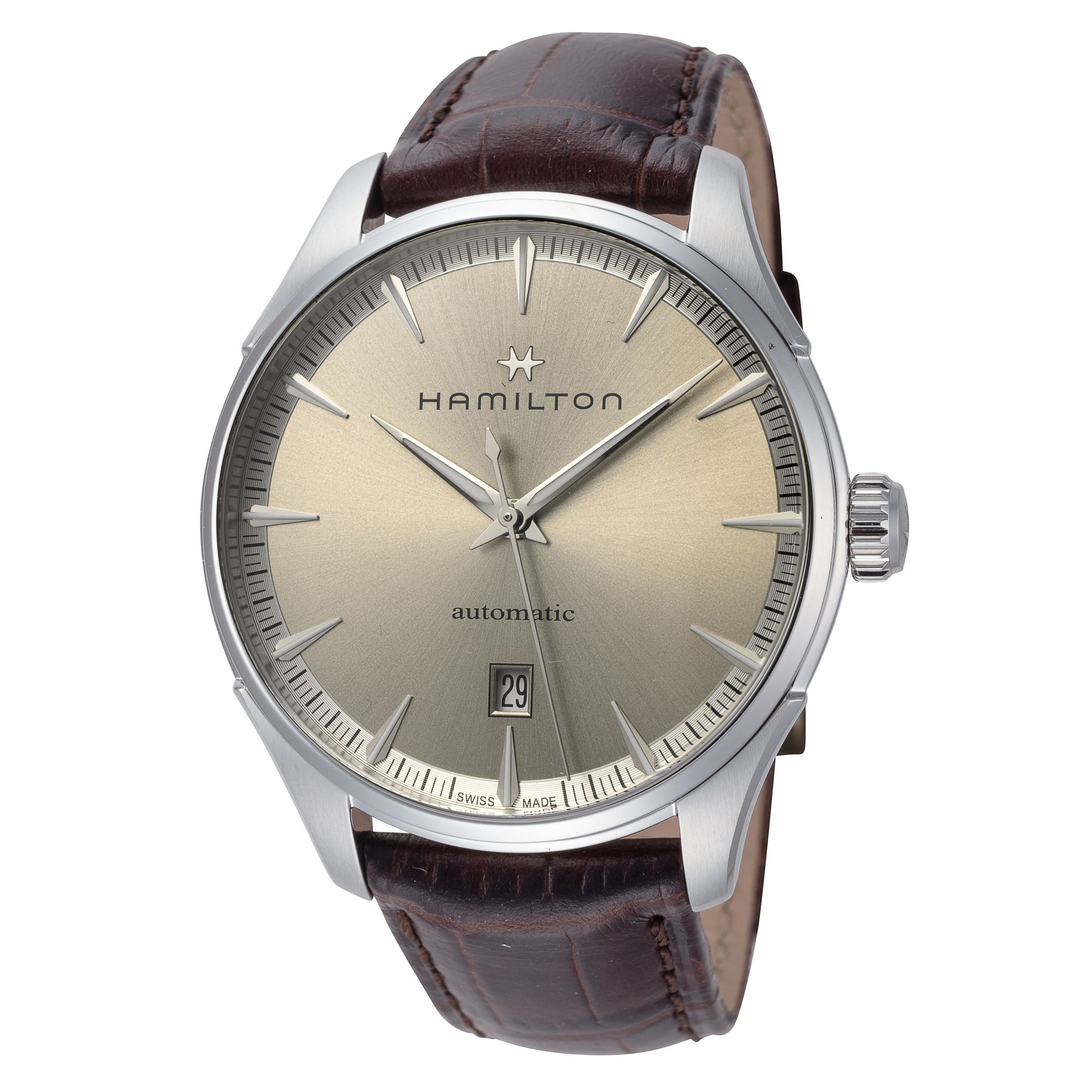 title:Hamilton Men's Jazzmaster 40mm Automatic Watch H32475520;color:Brown