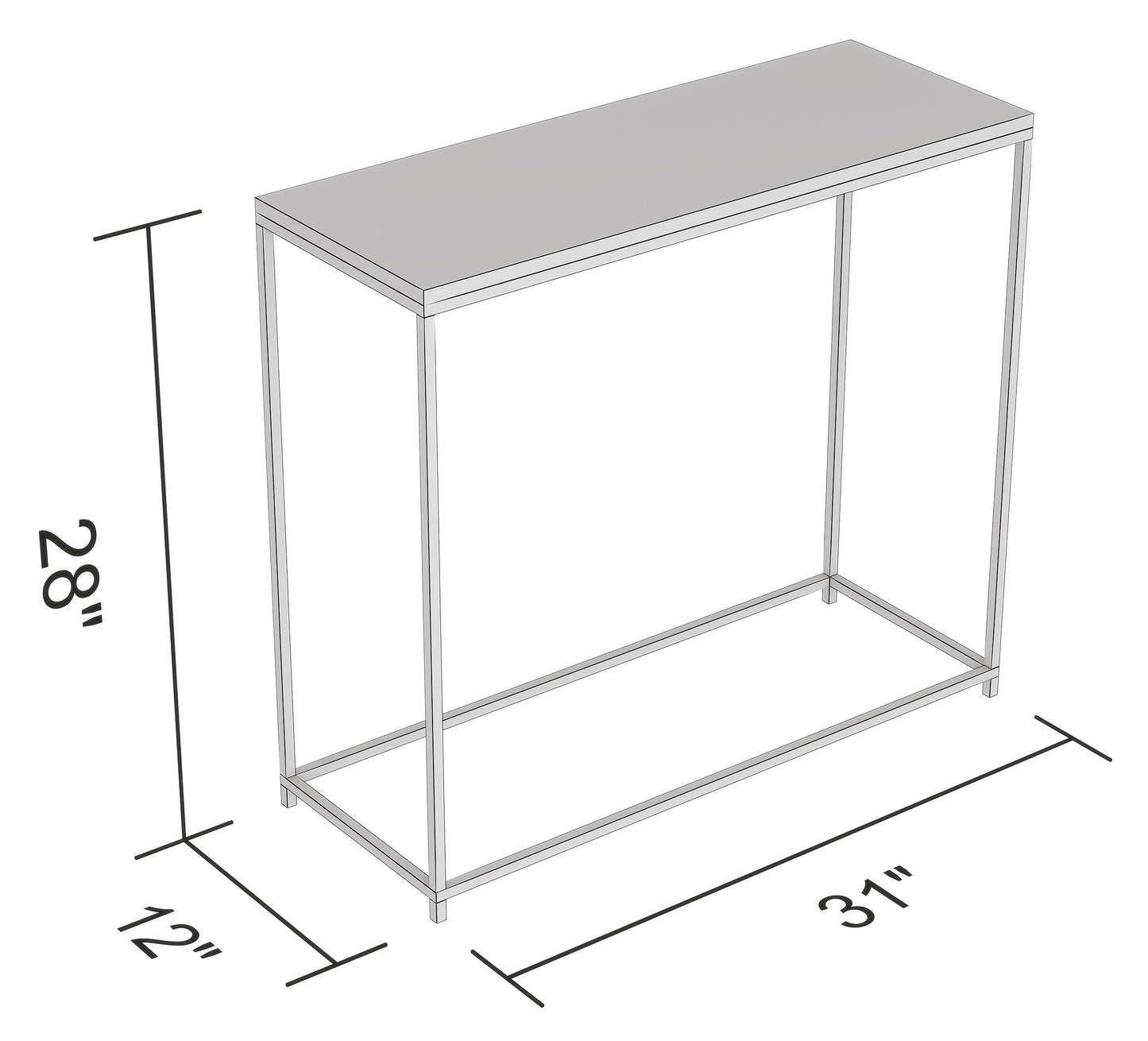 Safdie & Co. Console Table 31" Marble Gold Metal, Entryway or Sofa Table for Living Room