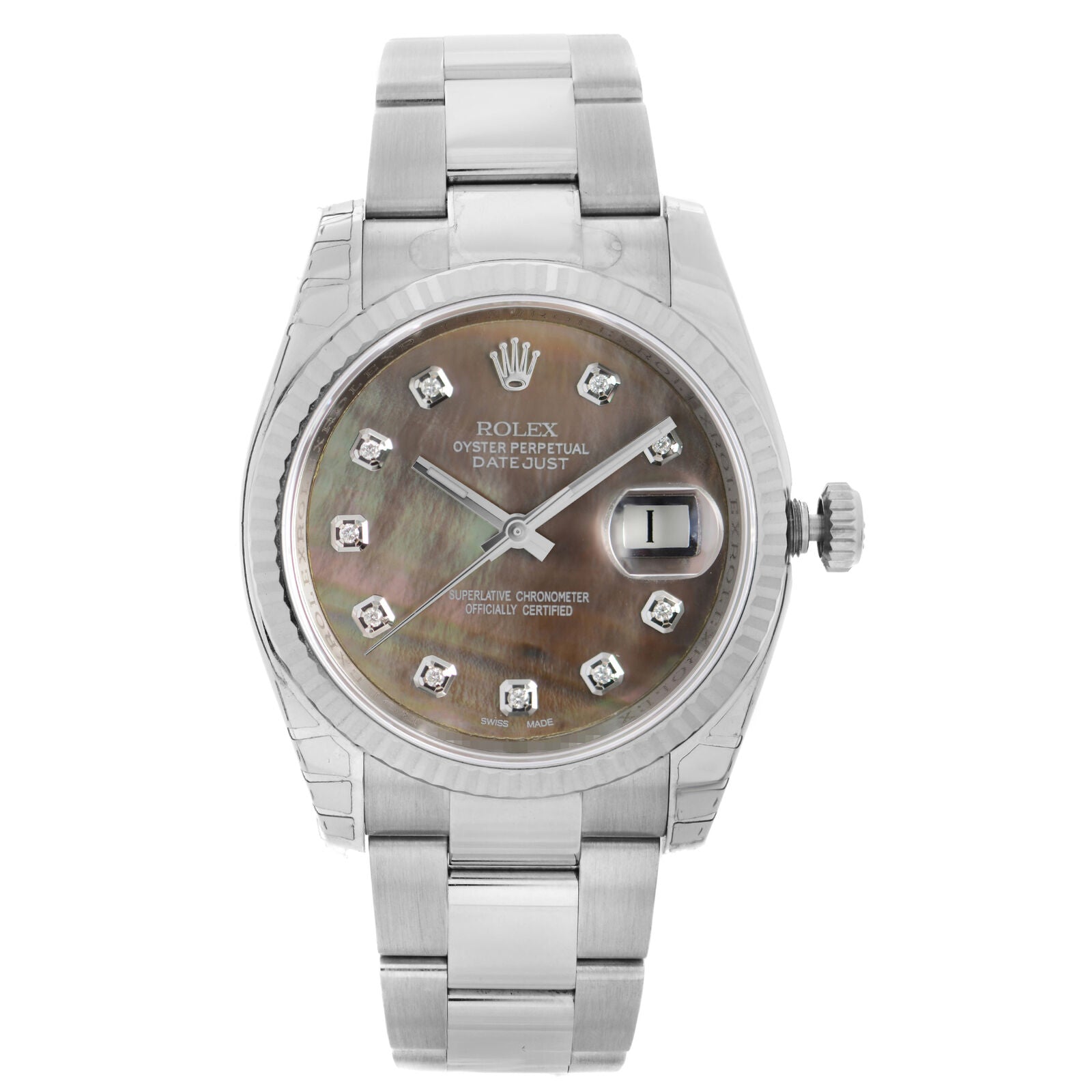 title:Rolex Datejust 36mm Steel Custom Black MOP Diamond Dial Automatic Watch 116234 TFJ-142508798;color:not applicable