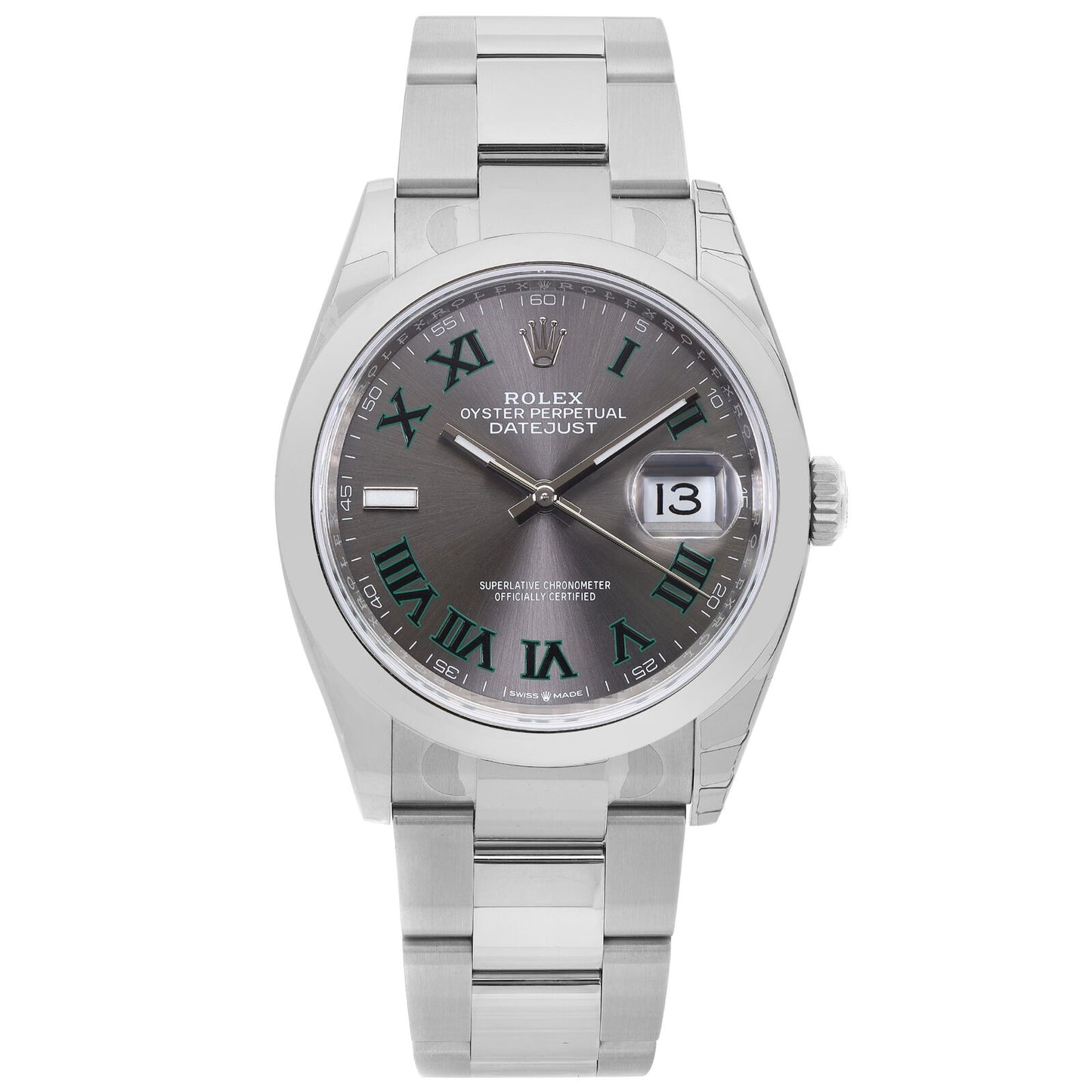 title:Rolex Datejust 36mm Steel Grey Wimbledon Dial Automatic Mens Watch   TFJ-142508404;color:not applicable