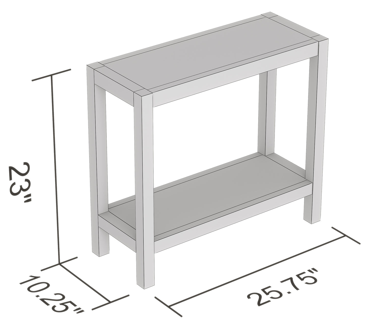 Safdie & Co. Console Table 26" Dark Taupe 1 Shelf, Entryway or Sofa Table for Living Room