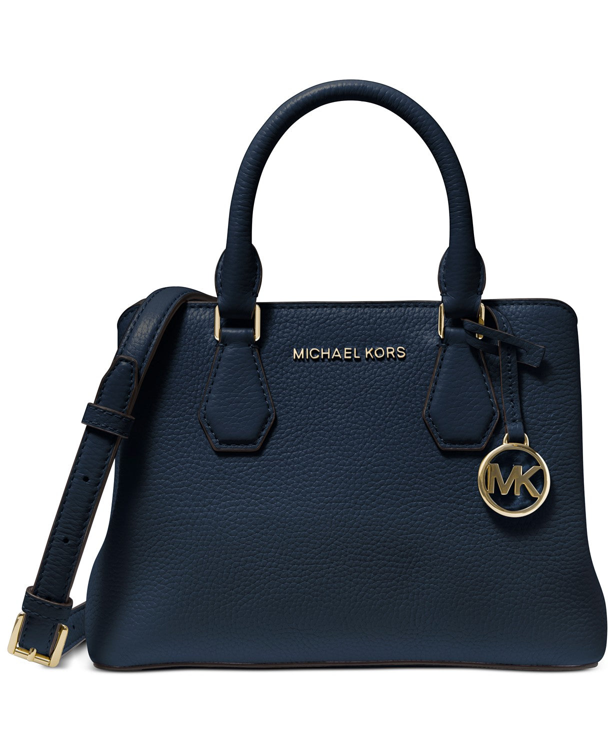 title:Michael Kors Women's Navy Camille Small Satchel;color:Navy