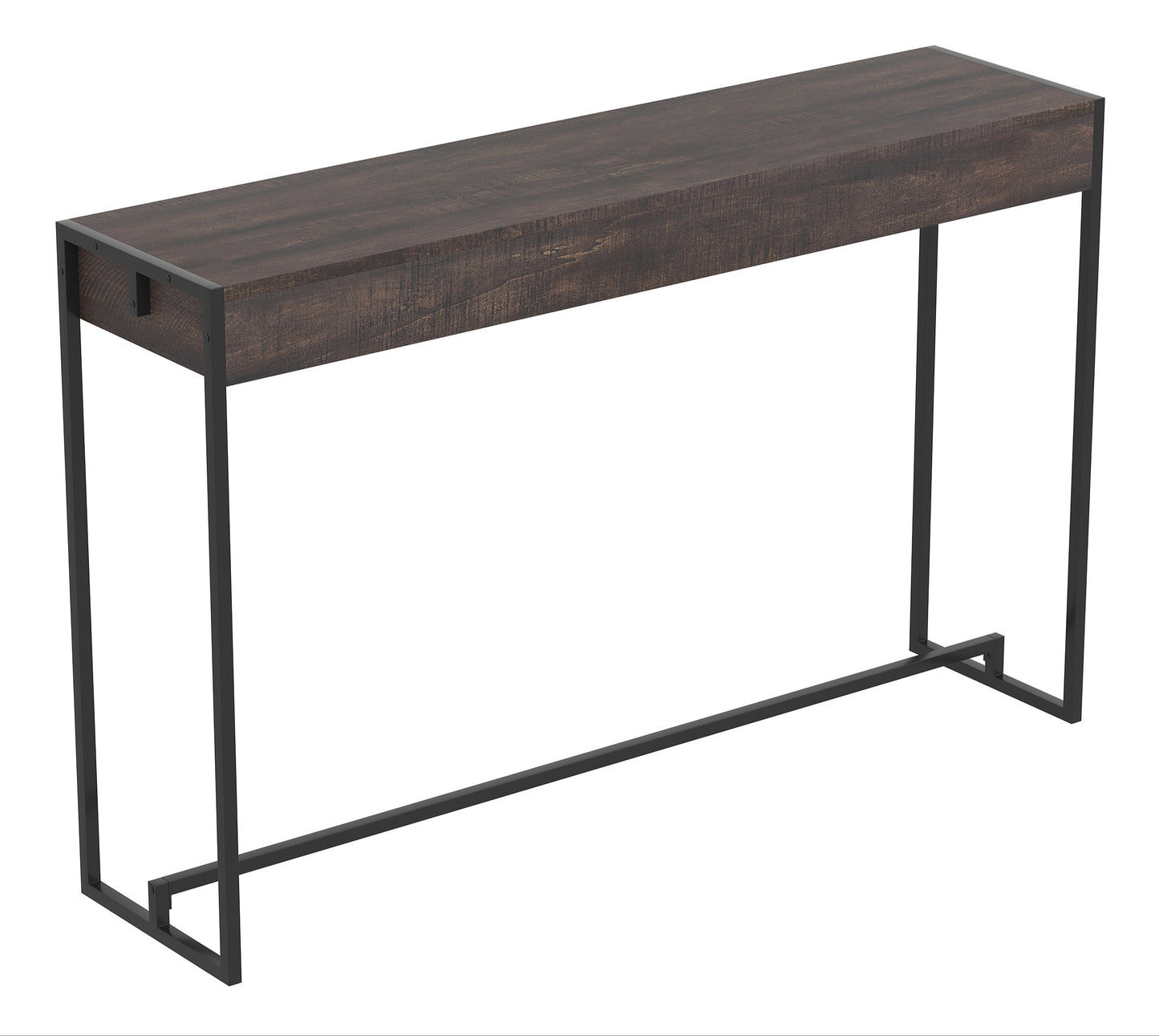 title:Safdie & Co. Console Table 47L Dark Brown Reclaimed Wood Black Metal;color:Brown