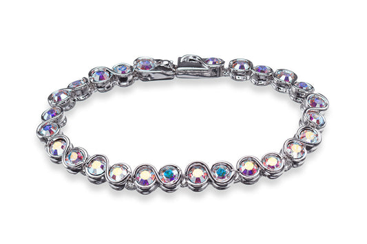 Aurora Borealis Swarovski Crystal Tennis Bracelet