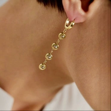 title:Classic Single-Strand CZ Drop Earrings;color:Gold