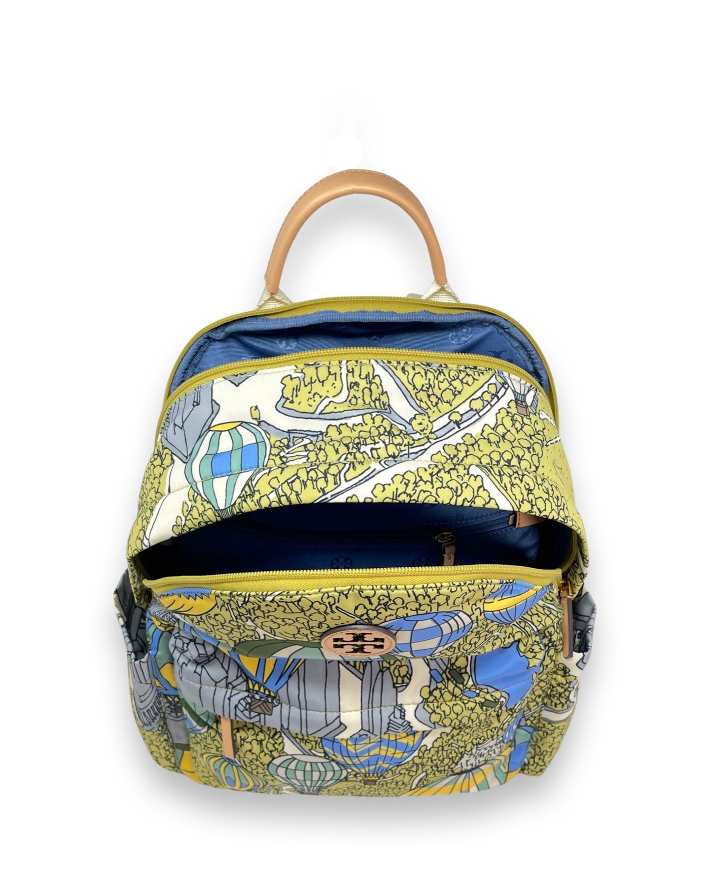 Tory Burch Green Blue Balloons In The Sky Ella Printed Nylon Backpack