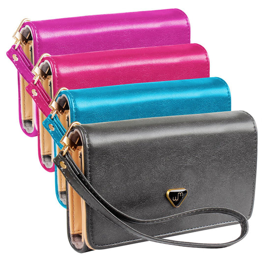 title:Women Wristlet Wallet PU Leather Lady Purse Credit Card Holder 4 Card Slots 3 Money Pouches 1 Coin Pocket;color:Blue