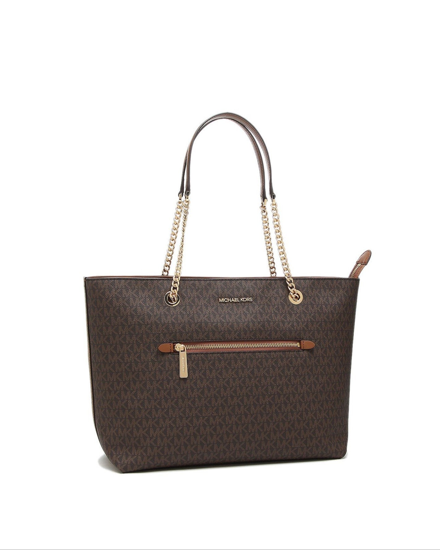 Jet Set Logo Front Zip Chain Tote