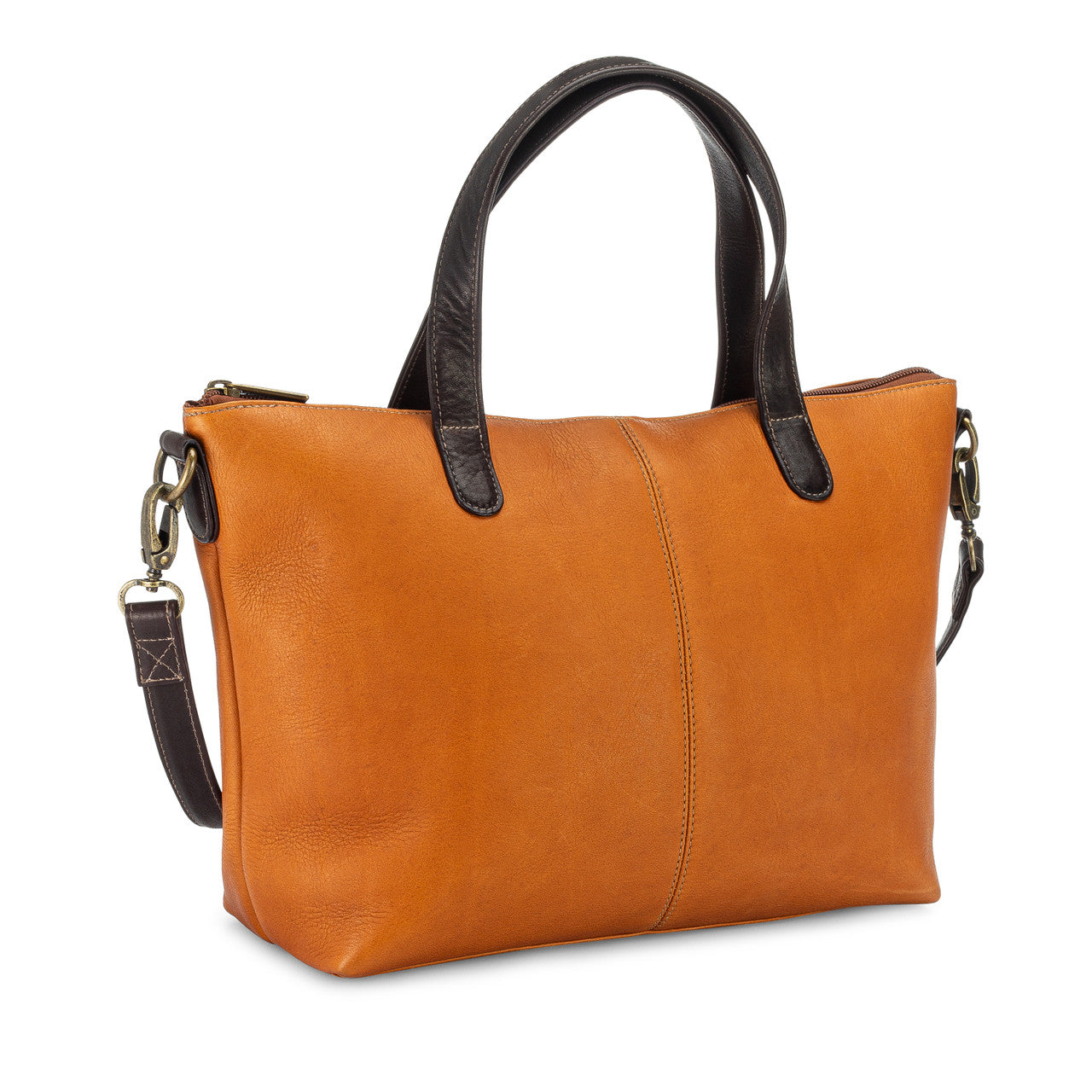 title:Le Donne Leather Kelly Satchel;color:TAN/CAFÉ