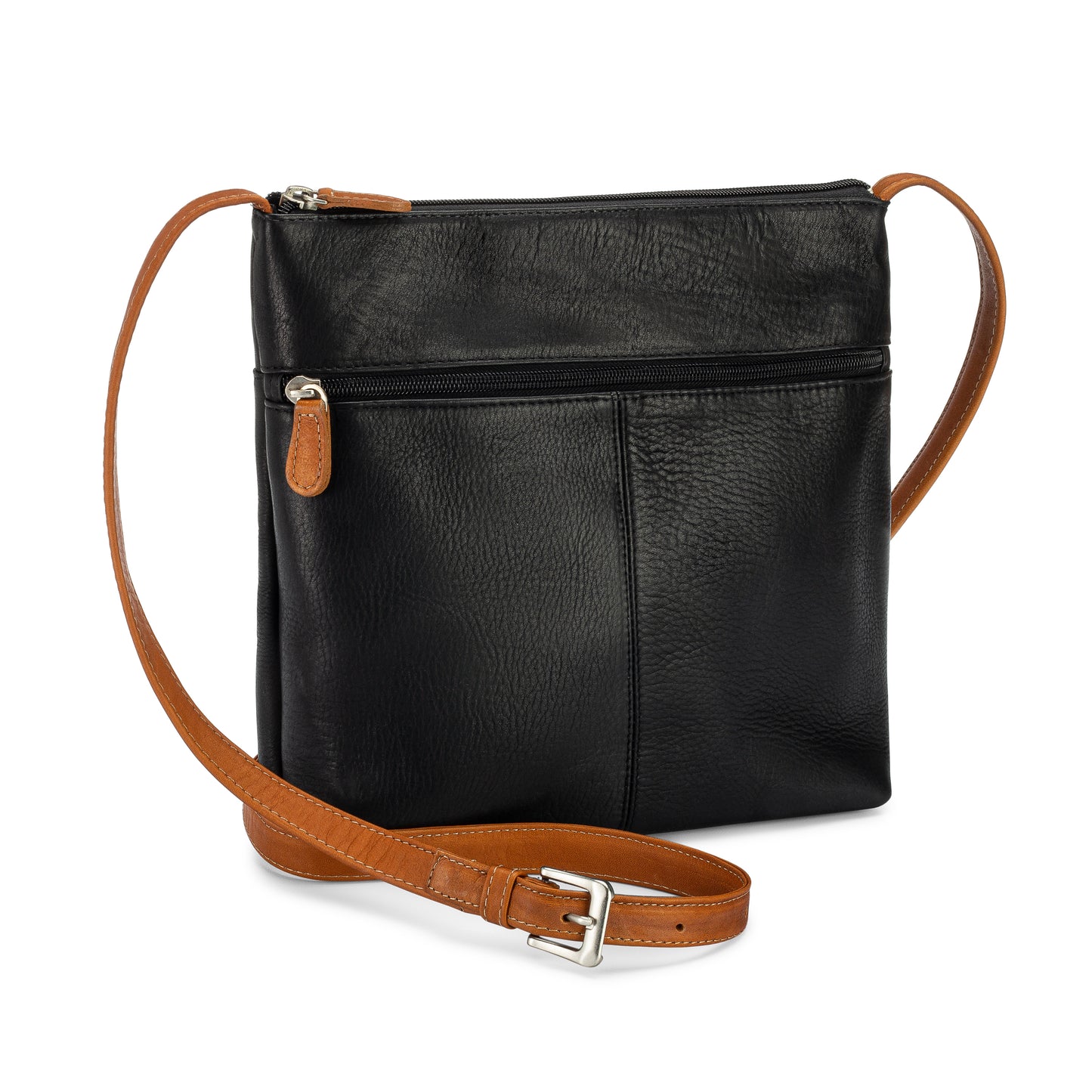 title:Le Donne Leather Sinclair Crossbody;color:BLACK/TAN