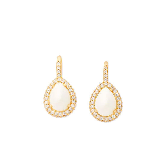 Kate Spade Pavé & Pear-Shape Stone Halo Drop Earrings