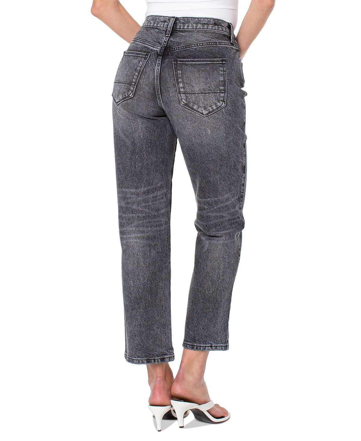 Earnest Sewn Women's Straight Leg Ankle Jeans Gray