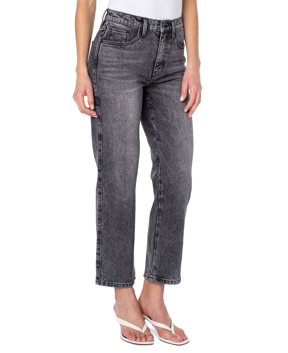 Earnest Sewn Women's Straight Leg Ankle Jeans Gray