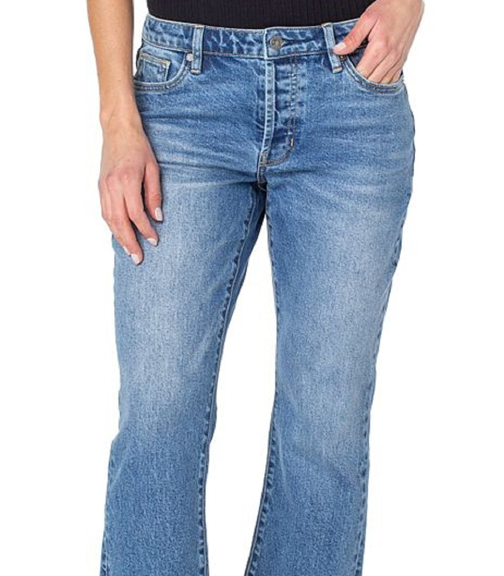 Earnest Sewn Women's Bootcut Cropped Flare Jeans Blue