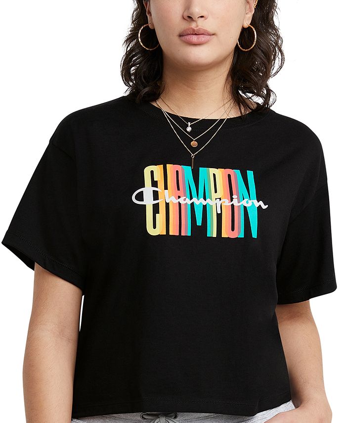 Champion Women's Cropped Logo T-Shirt Black