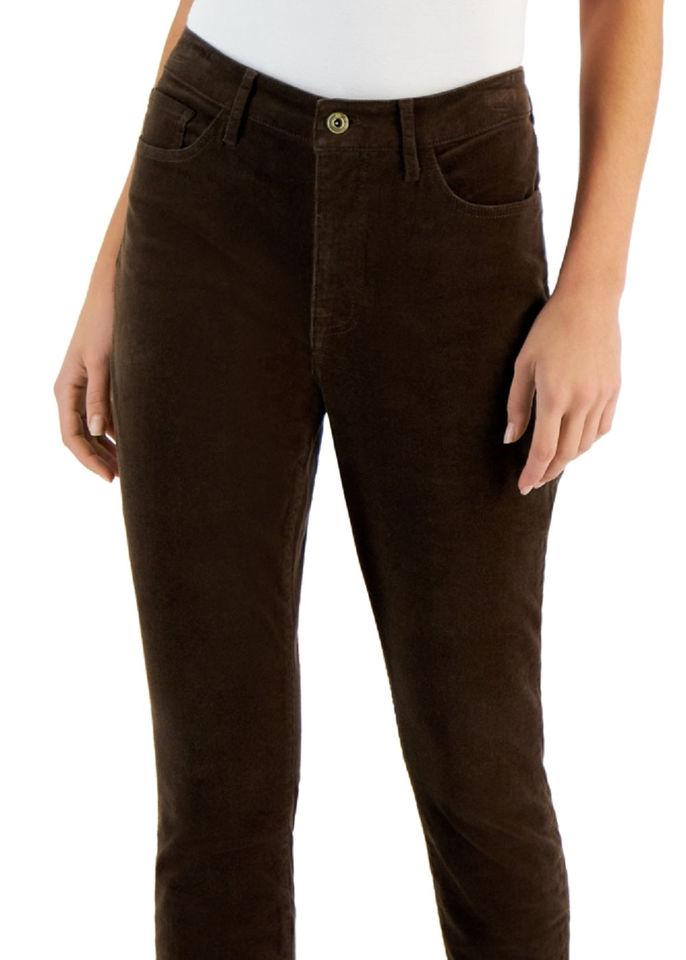Tommy Hilfiger Women's Corduroy Skinny Ankle Pants Brown Size 16