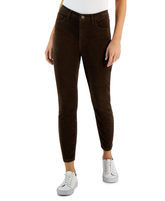 Tommy Hilfiger Women's Corduroy Skinny Ankle Pants Brown Size 16