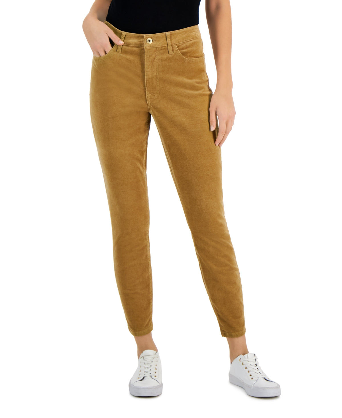 Tommy Hilfiger Women's Corduroy Skinny Ankle Pants Brown Size 14