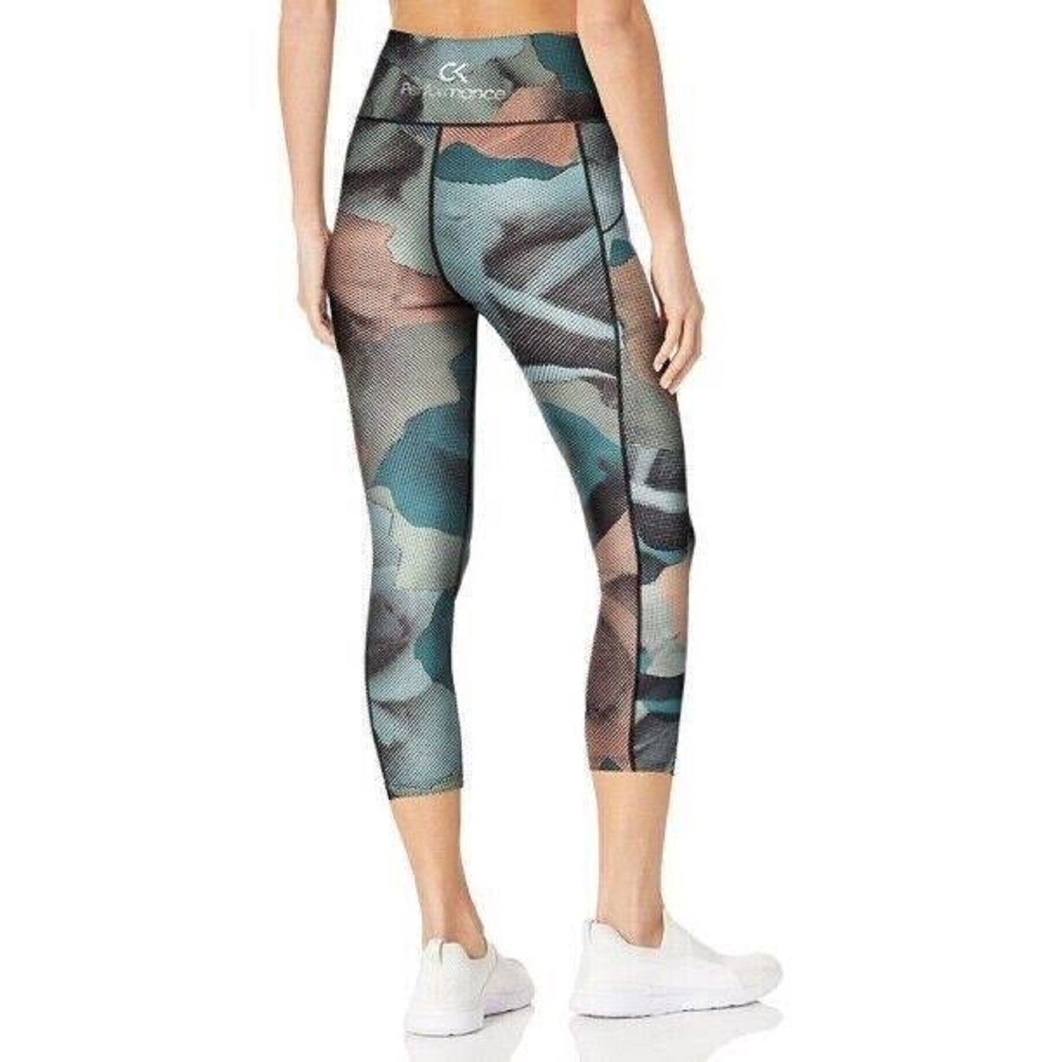 Calvin Klein Women's Performance Printed Cropped Leggings Blue Size X-Small