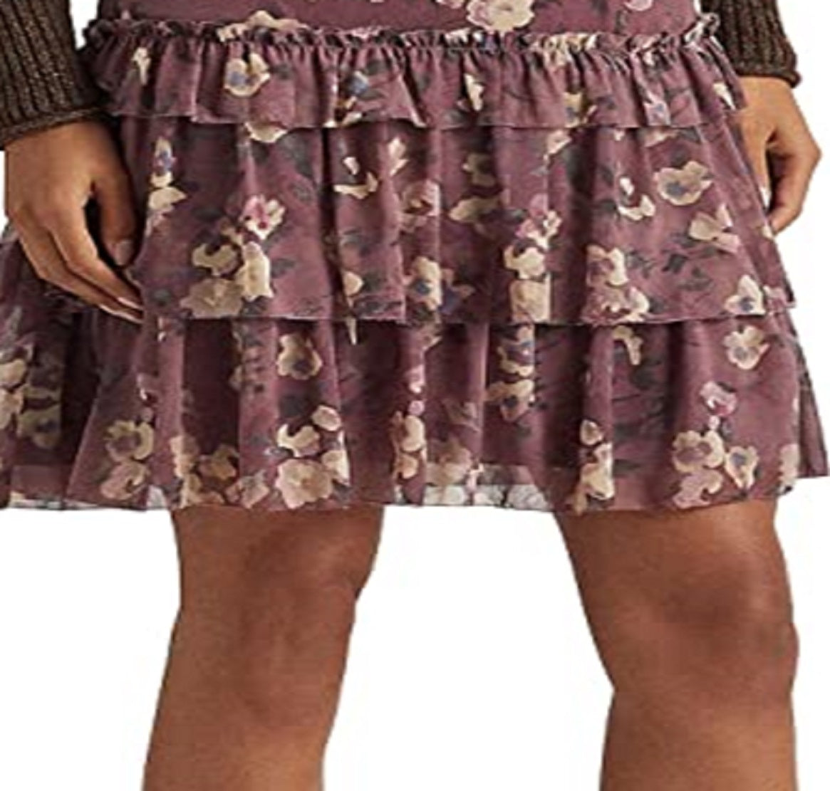 Ralph Lauren Women's Floral Crinkle Georgette Miniskirt Purple