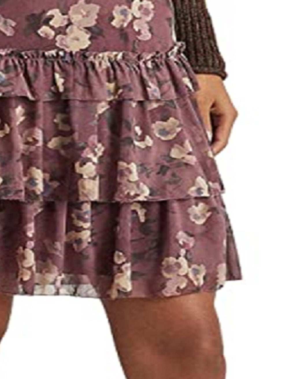 Ralph Lauren Women's Floral Crinkle Georgette Miniskirt Purple