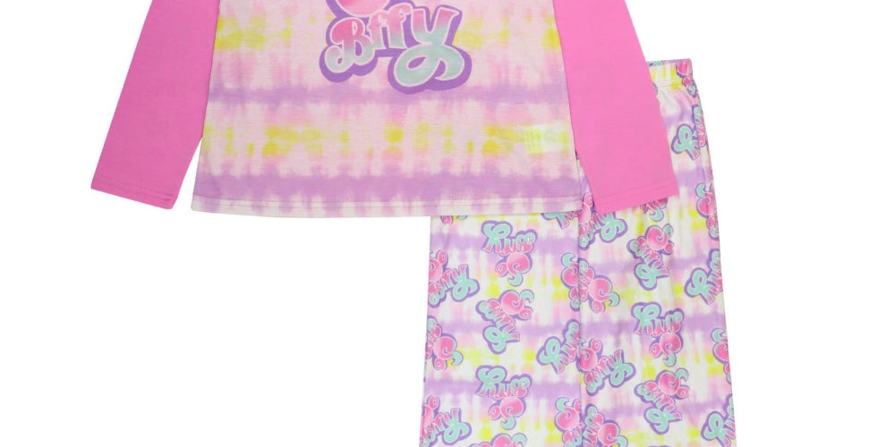 Wewearcute Little Girl's T-shirt and Pajama 2 Piece Set Pink Size 8