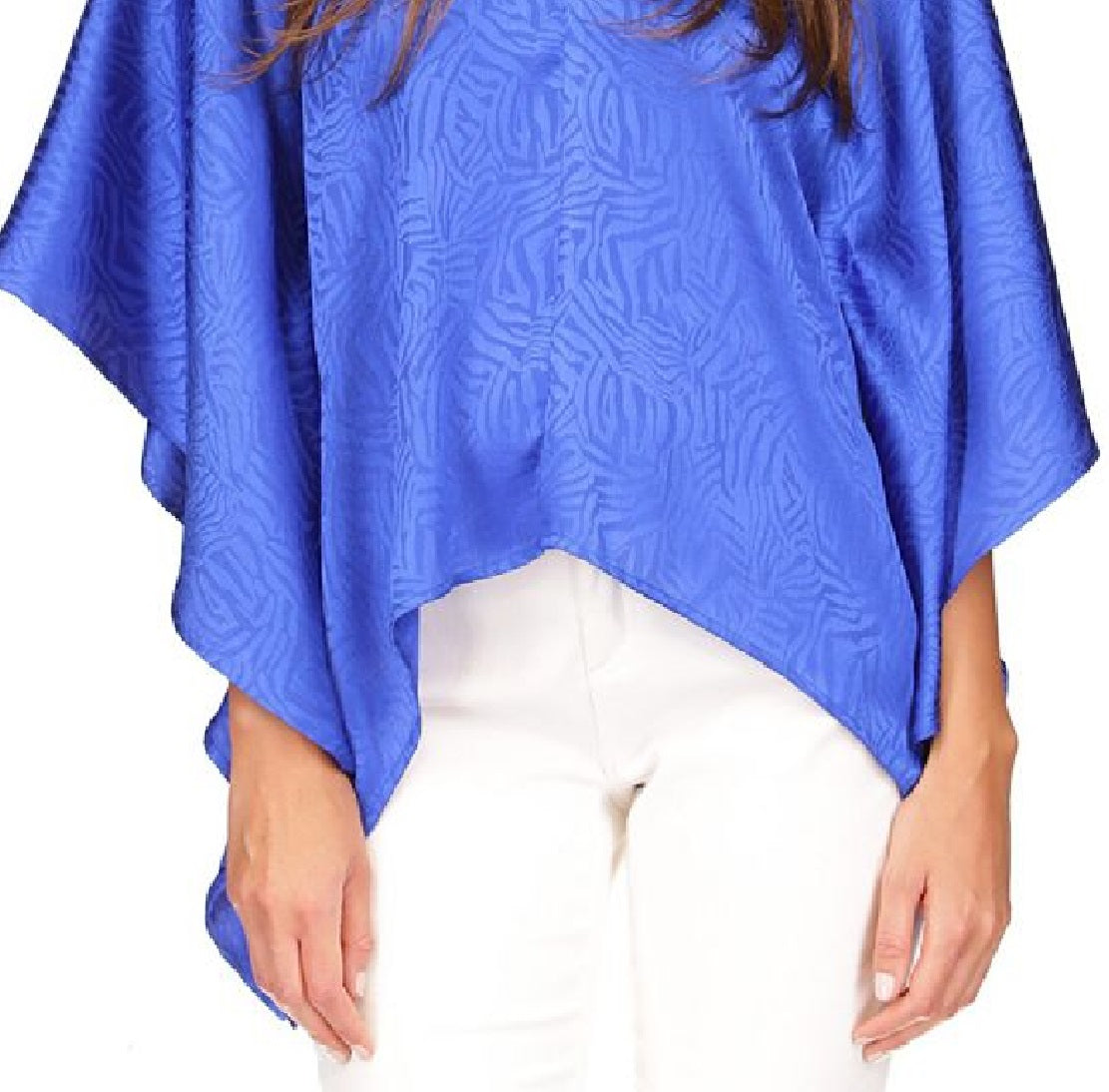 Michael Kors Women's Jacquard Handkerchief Hem Top Blue Size 34X16