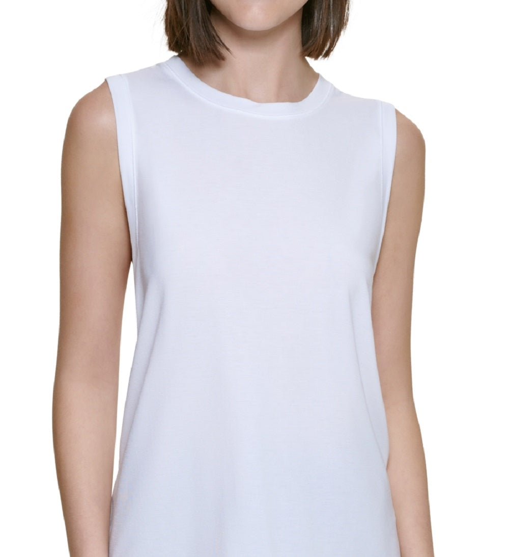 Calvin Klein Women's Dropped Armhole Tank Top White Size X-Large