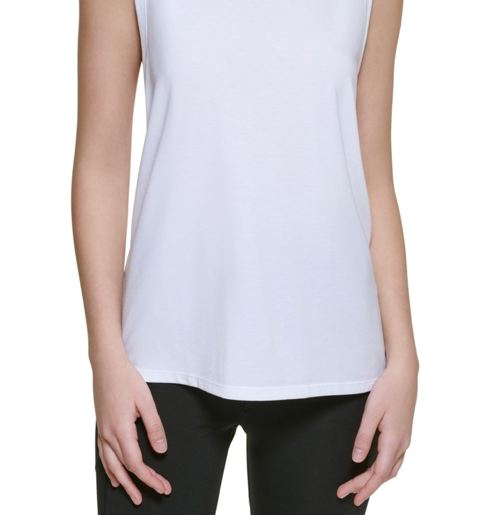 Calvin Klein Women's Dropped Armhole Tank Top White Size X-Large