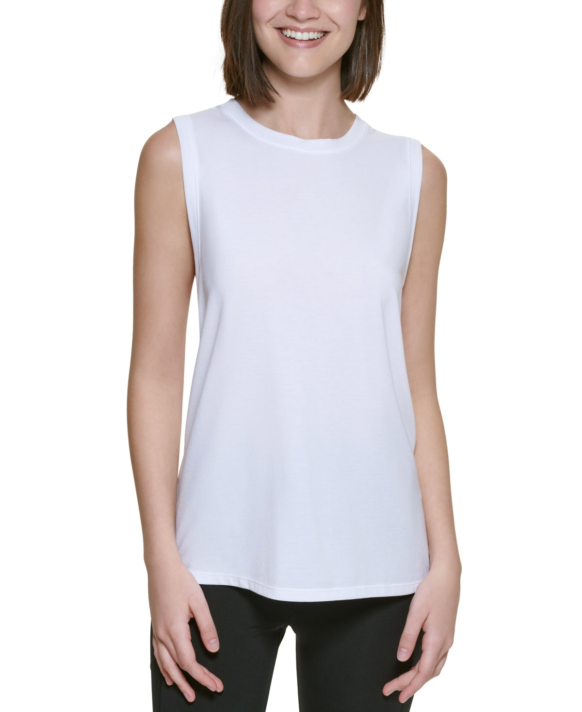 Calvin Klein Women's Dropped Armhole Tank Top White Size X-Large
