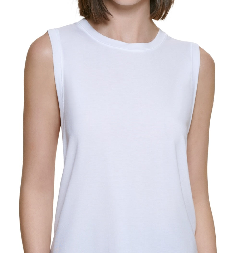 Calvin Klein Women's Dropped Armhole Tank Top White Size Large