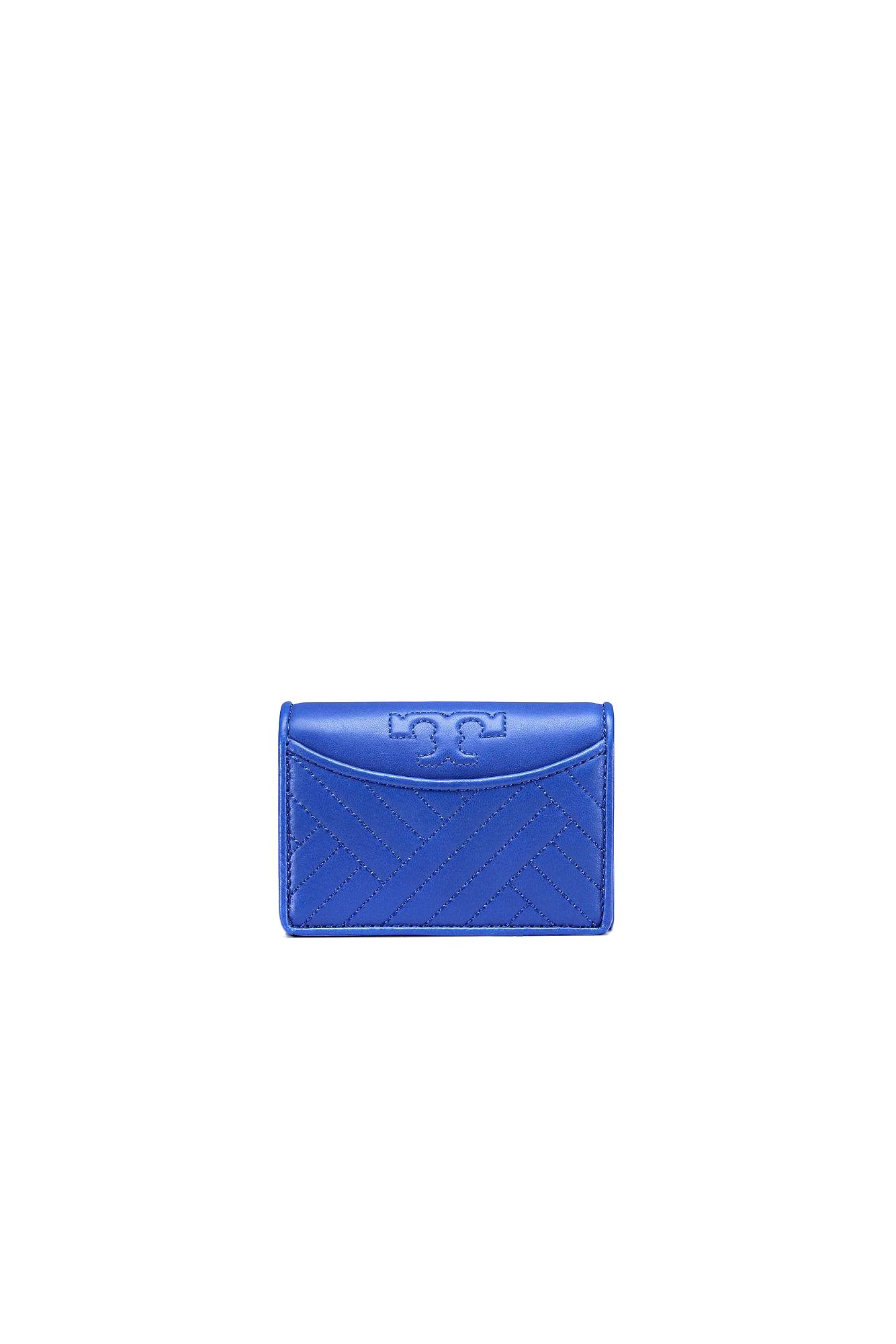 title:Tory Burch Regal Blue Alexa Foldable Mini Wallet;color:Regal Blue