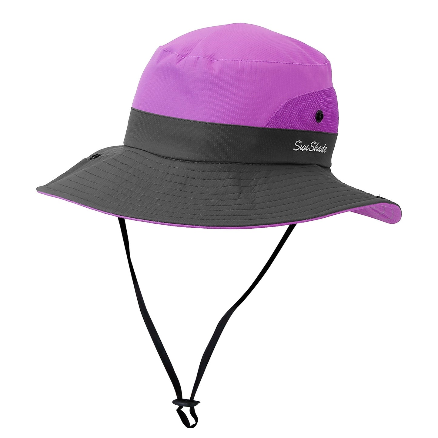 title:Women Summer Sun Bucket Hats Foldable UV Protection Cotton Cap Wide Brim Floppy Cap Packable Ponytail Mesh Travel Hat For Beach Fishing Camping Travel;color:Purple