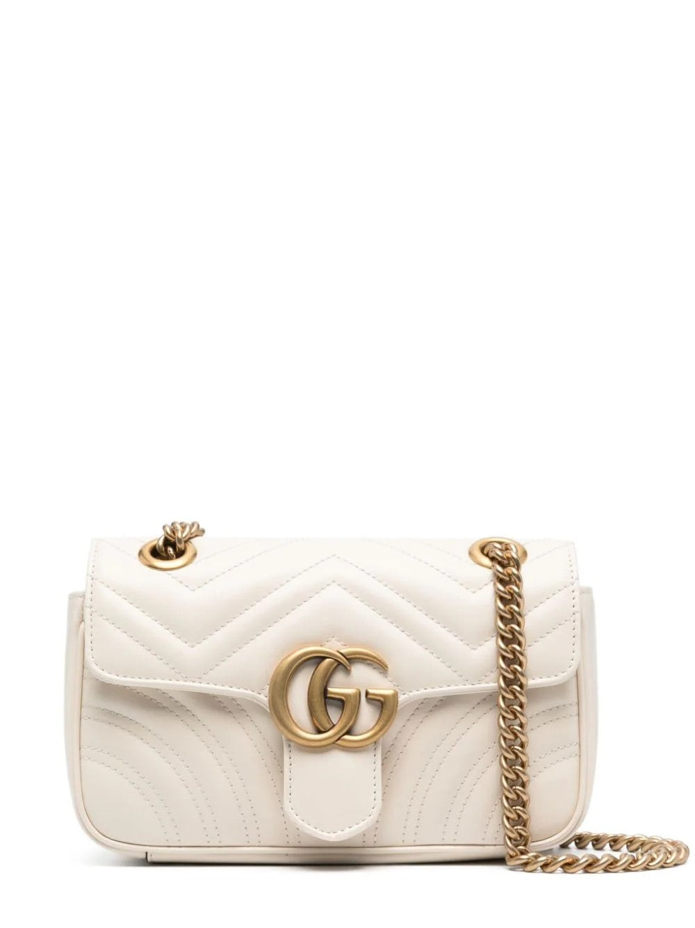 Gucci GG Marmont Mini Bag in Matelasse' Leather - White