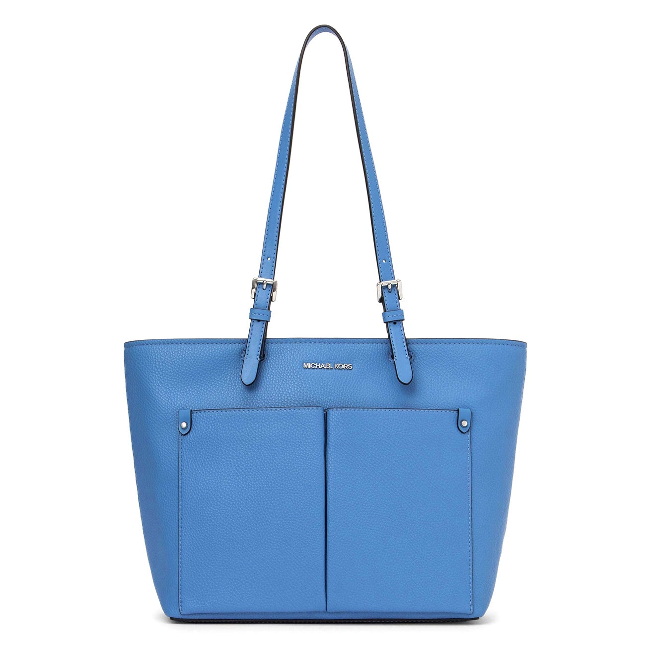 title:Michael Kors Women's Jet Set Medium Pocket Vegan Leather Tote Bag;color:South Pacific