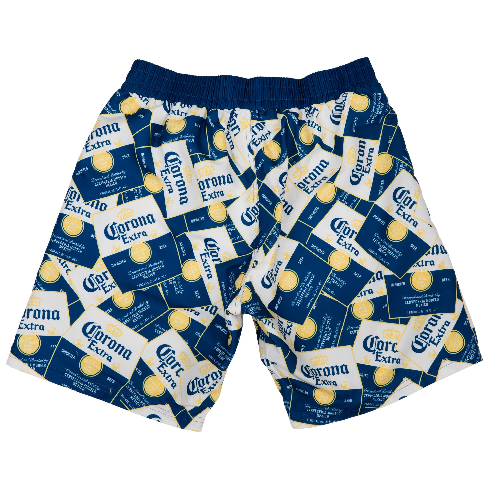 title:Corona Extra Scattered Labels Board Shorts;color:Multi-Color