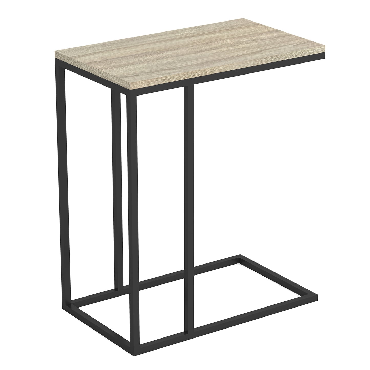 Safdie & Co. End Side Table 19" C-Shaped Dark Taupe Black Metal