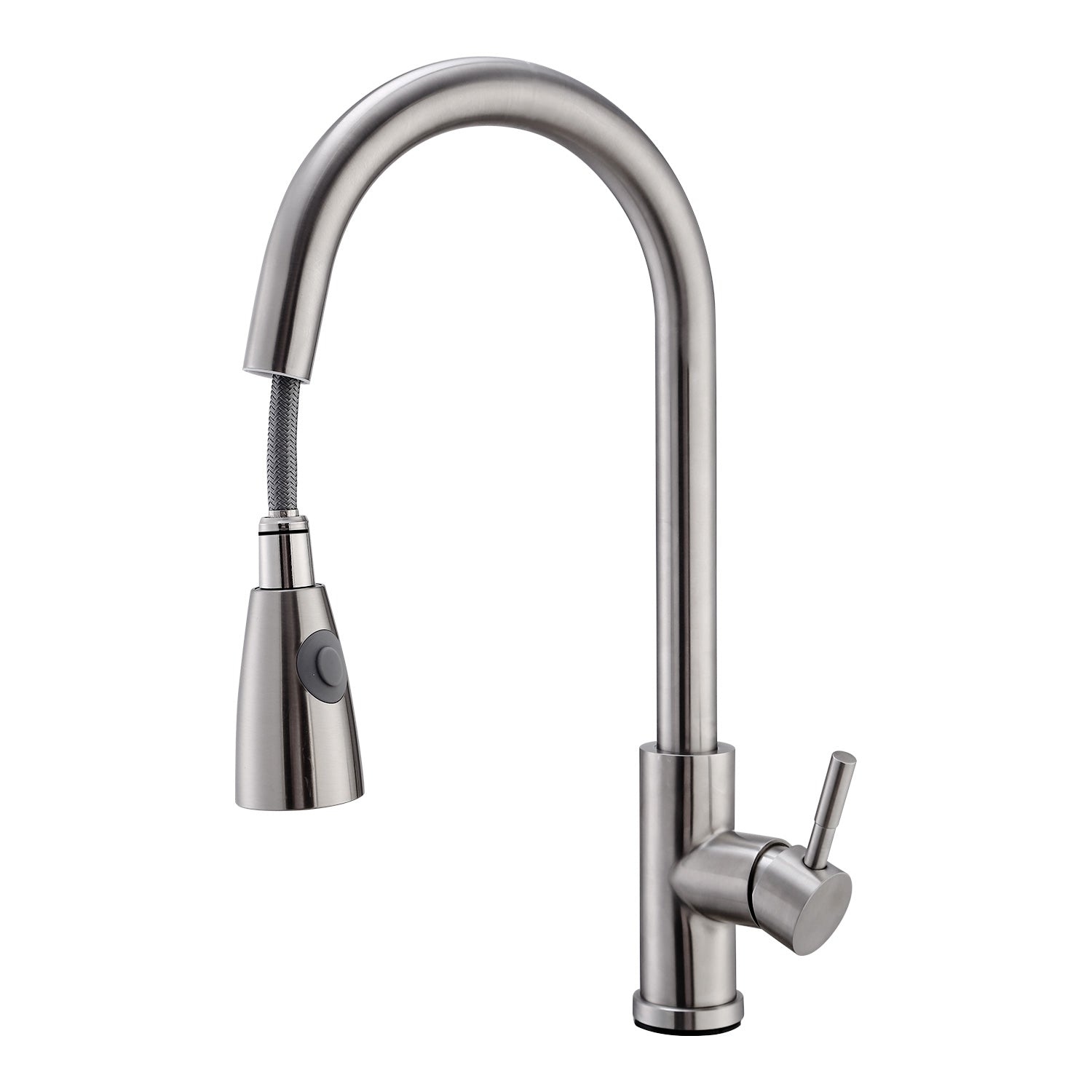 title:Kitchen Faucets Single Handle Kitchen Sink Faucet Brushed Nickel Stainless Steel Pulldown Head Faucet w/Flexible Pullout Sprayer;color:not applicable