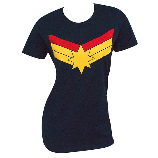 title:Captain Marvel Symbol Women's Standard T-Shirt;color:Blue