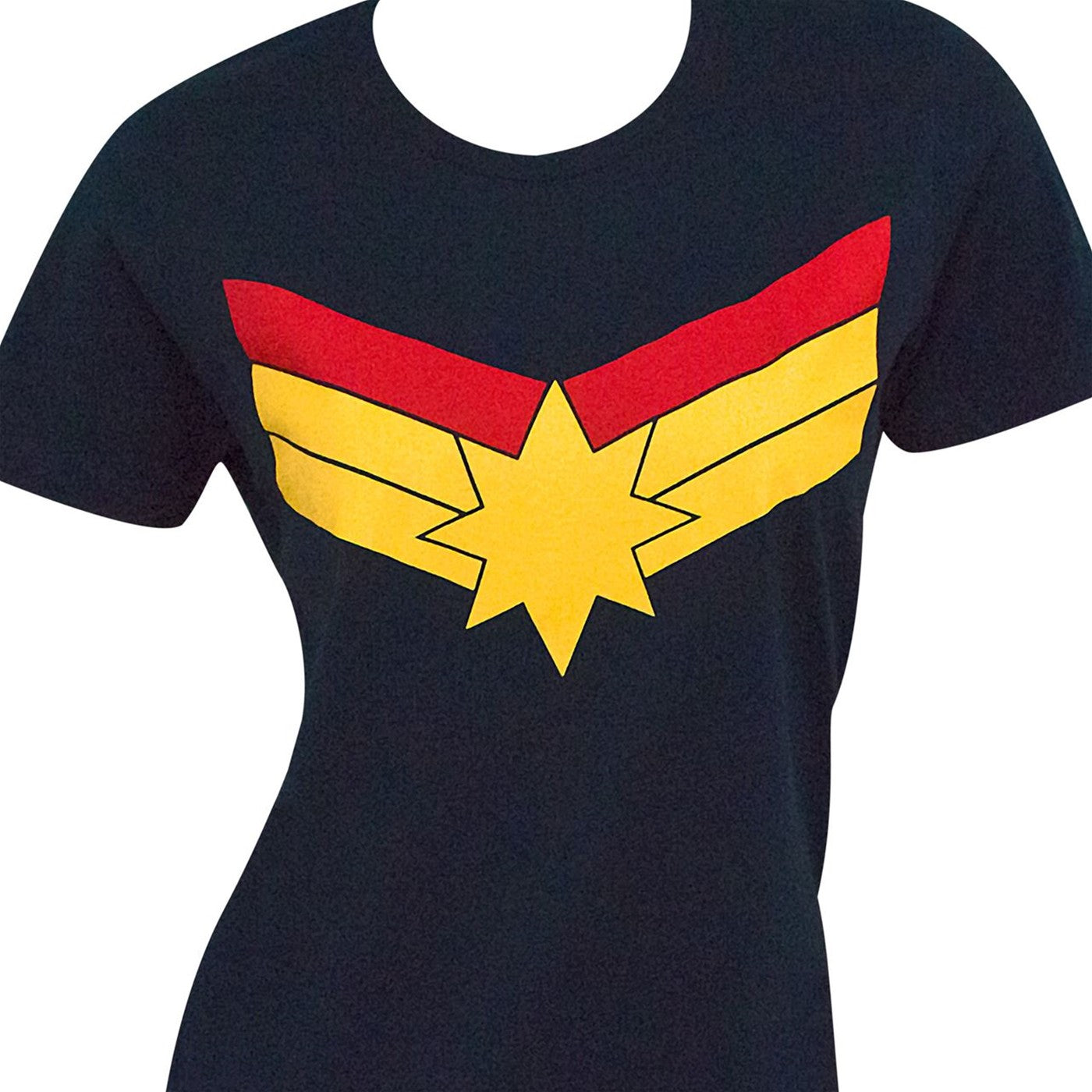 title:Captain Marvel Symbol Women's Standard T-Shirt;color:Blue