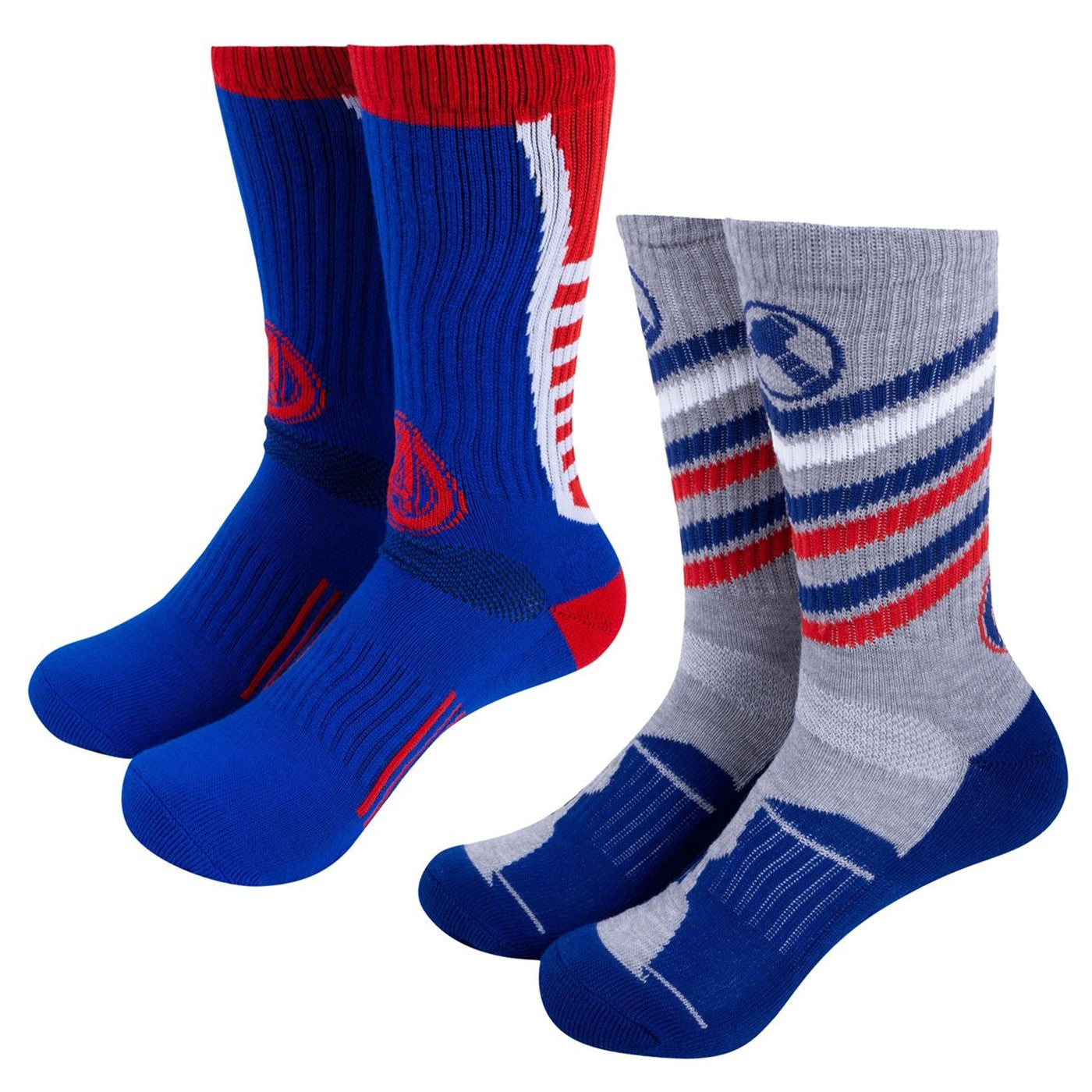 title:Captain America Two Pack Athletic Kids Socks;color:Blue