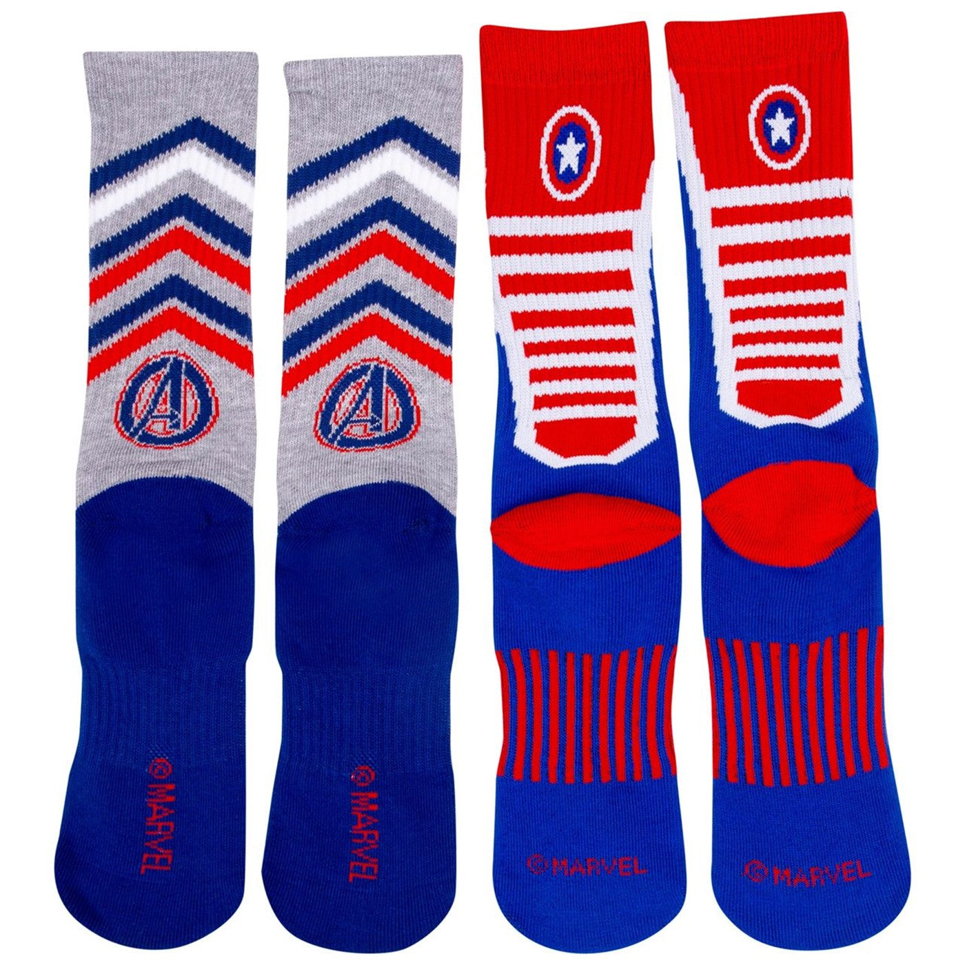 title:Captain America Two Pack Athletic Kids Socks;color:Blue